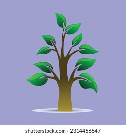 leap tree desgin vector cartoon 2D jamilega