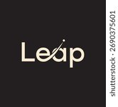 Leap typography logo design  word mark letter graphic vector concept 