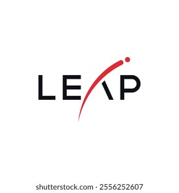 Leap typography logo design, word mark graphic vector concept 