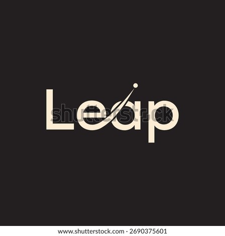 Leap typography logo design  word mark letter graphic vector concept 