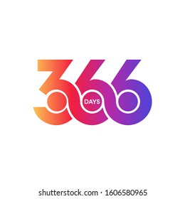 leap year 366 days colorful design vector illustration