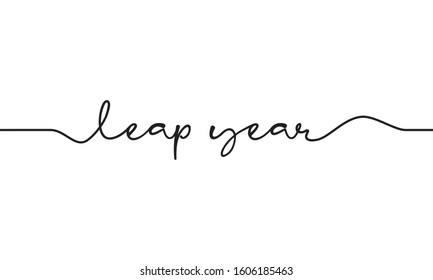 Leap Year Script Text On White Background