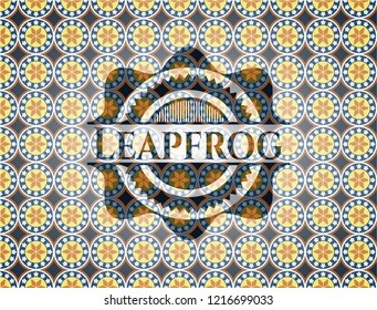 Leapfrog arabesque emblem. arabic decoration.
