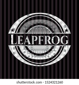 Leapfrog silver emblem. Vector Illustration. Mosaic.