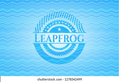 Leapfrog water wave concept emblem background.