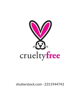 leaping bunny icon symbol sign vector
