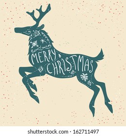 Leaping christmas deer