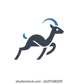 Leaping Deer Motion Icon Isolated On White Background