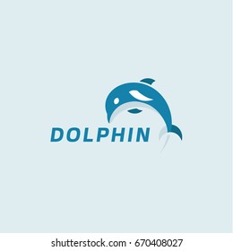 Leaping Dolphin Logo Modern Style Vector Design Illustration art