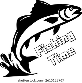Leaping Fish A Striking Fishing Time Illustration
