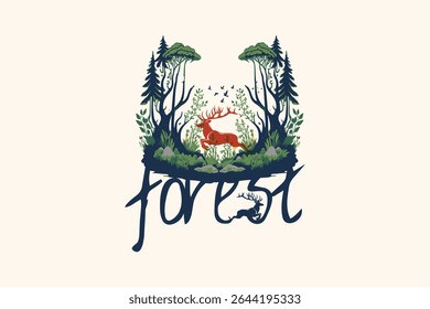 Projeto vetorial de estágio de floresta saltante