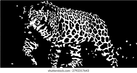 Leaping Tiger Grunge Action Scene