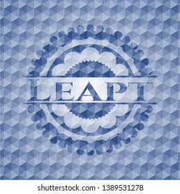 Leapt blue hexagon badge. Vector Illustration. Detailed.