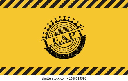 Leapt grunge warning sign emblem. Vector Illustration. Detailed.