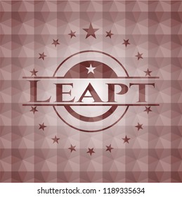 Leapt red polygonal badge. Seamless.