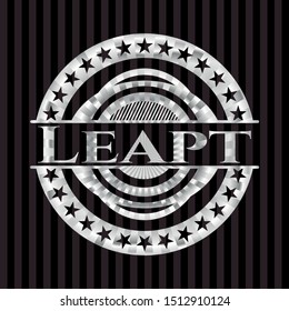 Leapt silvery emblem or badge. Vector Illustration. Mosaic.