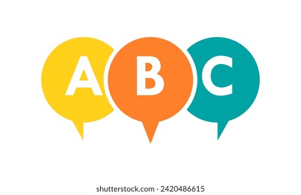 Learn abc letter design template illustration
