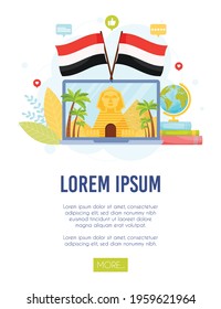 Learn about Egypt concept.  Vector illustration.