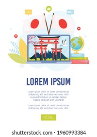 Learn about Japan concept. Vector illustration.