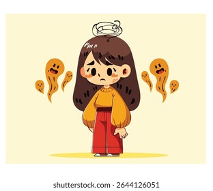 Learn about mental health awareness and self-care through an engaging illustration of a cartoon girl. Explore tips and resources to prioritize your mental well-being on Mental Health Day and beyond.