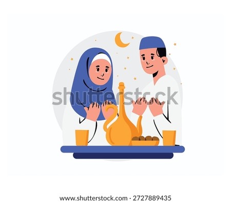 Learn about the Ramadan celebrations where a man and woman break their fast, upholding Islamic values ​​and the importance of togetherness.