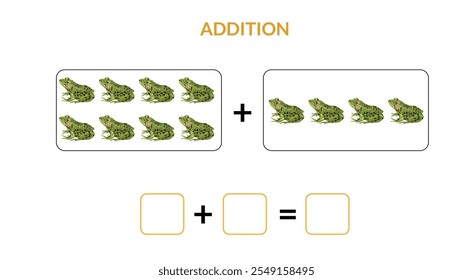 Aprender Adición Matemáticas Adición Ranas Ejemplo