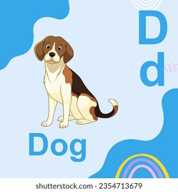 learn alphabets D with images vector