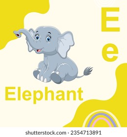 learn alphabets E with images vector