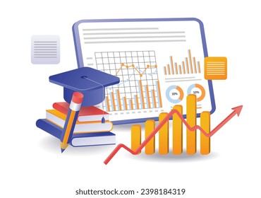 Learn to analyze business data illustration concept