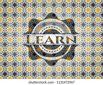 Learn arabesque style badge. arabic decoration.