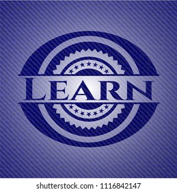 Learn badge with jean texture