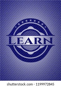 Learn badge with jean texture