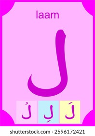 learn the basic Arabic alphabet or Hijaiyah Lam letters complete with punctuation in flashcard form