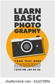 Learn Basic Photography Event Poster with Date and Time Details