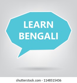 learn bengali written on speech bubble- vector illustration