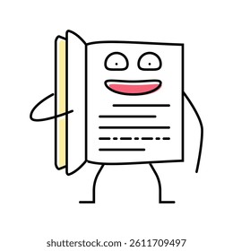 learn book character color icon vector. learn book character sign. isolated symbol illustration