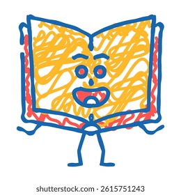 learn book character doodle icon sketch vector. learn book character sign. isolated symbol illustration