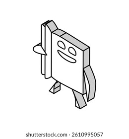 learn book character isometric icon vector. learn book character sign. isolated symbol illustration