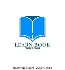 learn book education logo simple minimalist design