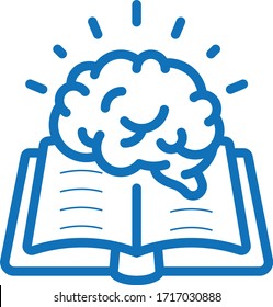 Icono Aprender libro y adquirir conocimiento (versión azul)