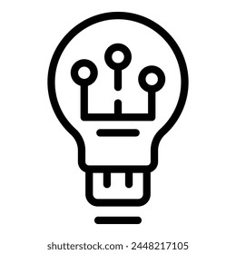 Learn bulb digital icon outline vector. Business training. Career studies