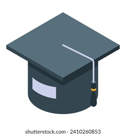 Learn cap icon isometric vector. Diploma college. Student hat
