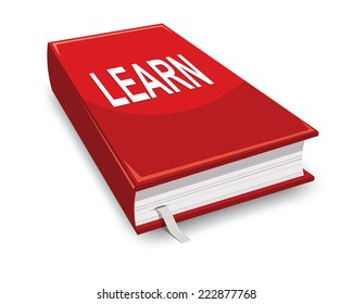 learn, closed book with word learn on cover 