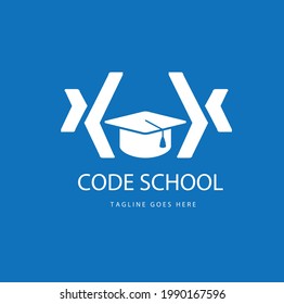 Learn code vector logo template with program symbol. Suitable for education