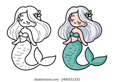 learn to color, beautiful mermaid coloring book