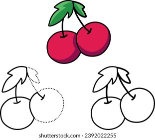 learn to color and connect fruit lines for children