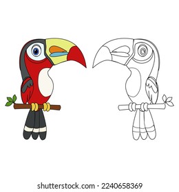 Learn to Color Cute Parrot