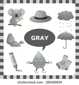 Learn The Color Gray- things that are gray color