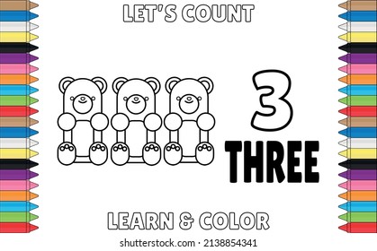 Learn Color Let'S Count educational drawings Numbers