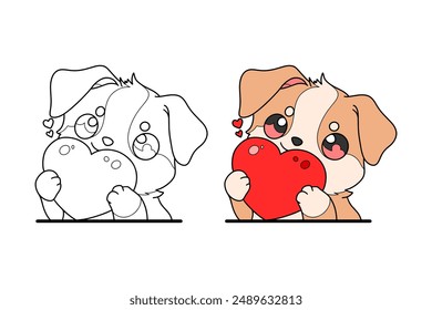 learn to color a puppy, coloring book, coloring pages for children.